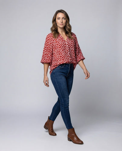 Women's Blouse Ruffle Sleeves Floral Allover Print