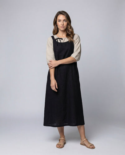 Women's Linen Bib Dress Loose A-Line