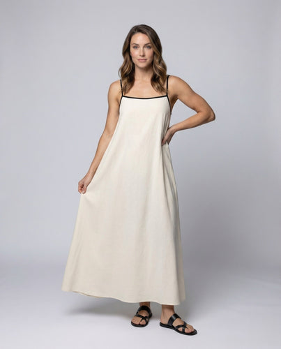 Women Maxi Dress Square Neck Spaghetti Straps