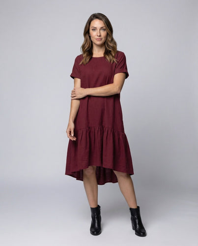 Women Tiered Dress Asymmetrical Ruffle Hem