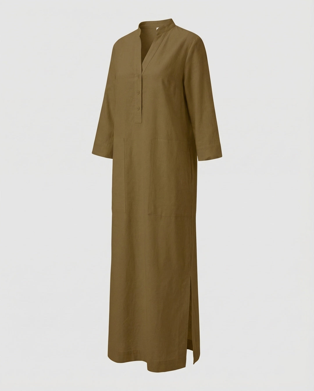 Women’s Maxi Dress Stand-up Collar Side Slit