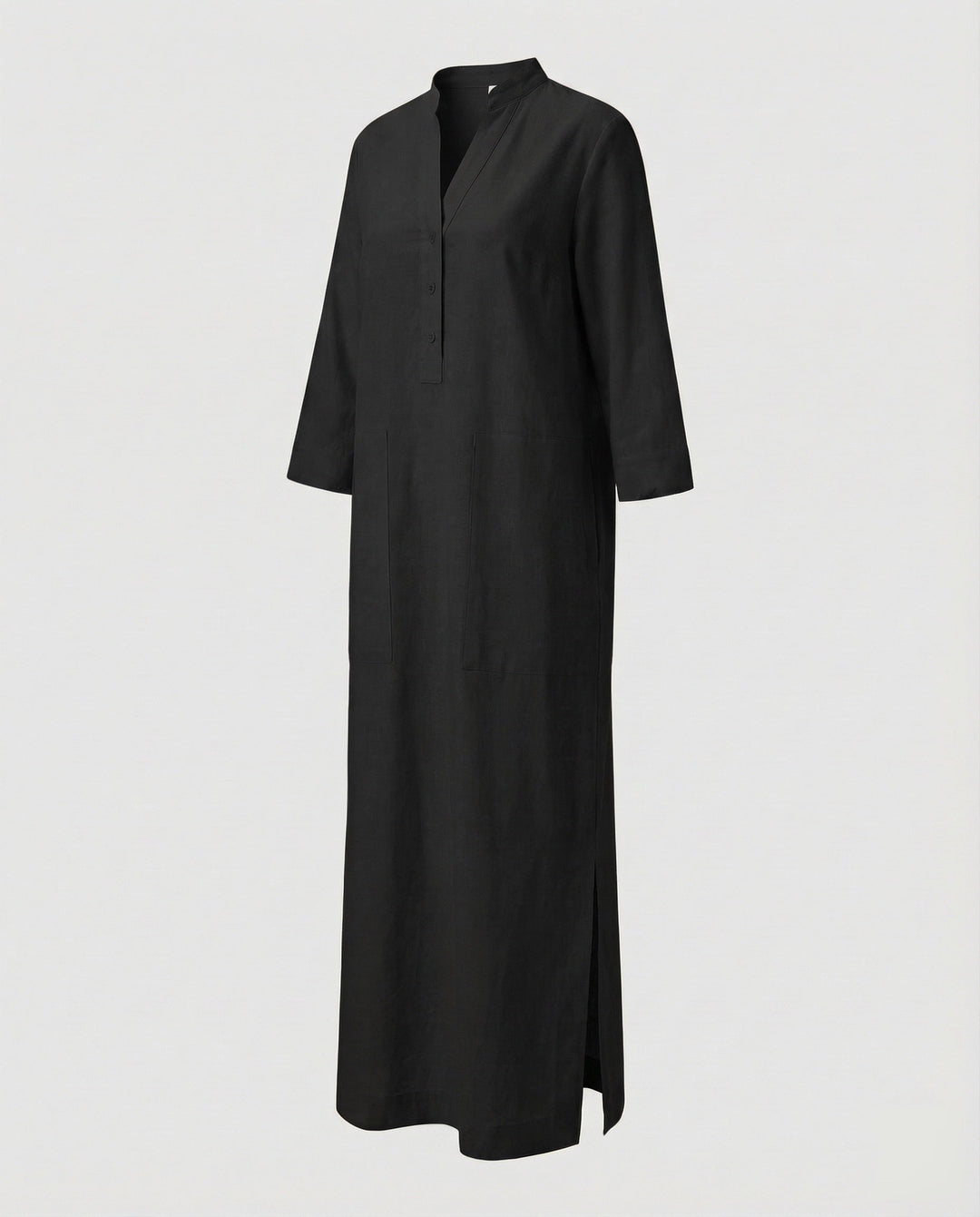 Women’s Maxi Dress Stand-up Collar Side Slit