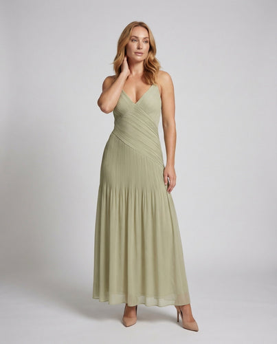 Ladies Wrap Evening Dress Cross Draping Chiffon Skirt