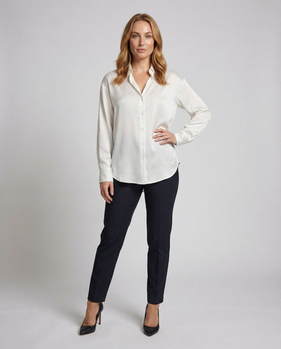 Women Oversized Shirt Blouse satin look