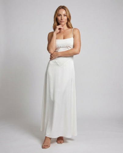 Women's Satin Evening Dress Tapered Corset