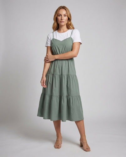 Ladies Layered Strappy Dress Layered Look