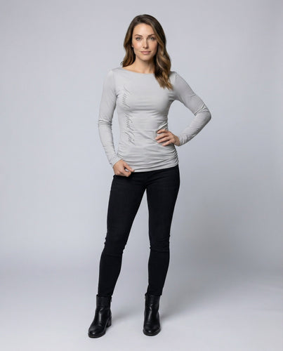 Women's Long Sleeve Shirt Stretch Jersey Logo Print