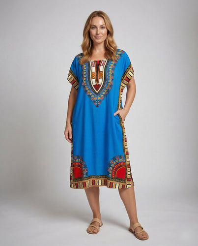 Women Ethno Kaftan Dress Oversize Cut