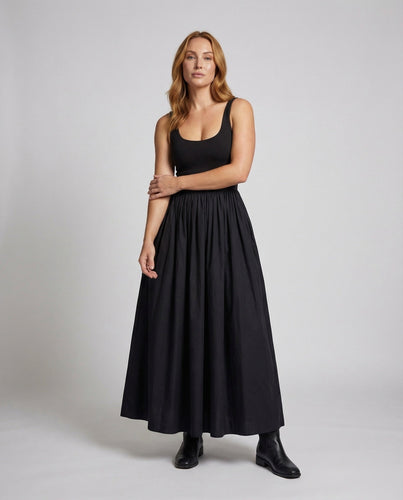 Women's Maxi Dress Bustier Top Ruffled Skirt Part