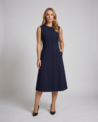 Women's Midi Dress Viennese Seams A-Line