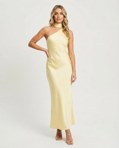 Women's Evening Dress One Shoulder Asymmetric Draping