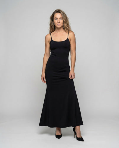 Ladies Elegant Maxi Dress Trumpet Hem Spaghetti Straps