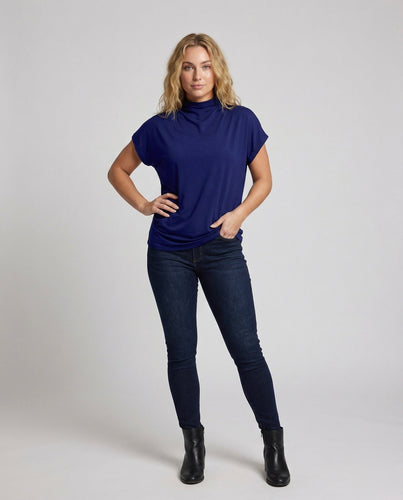 Women's A-line Tunic Stand Collar Batwing Sleeves