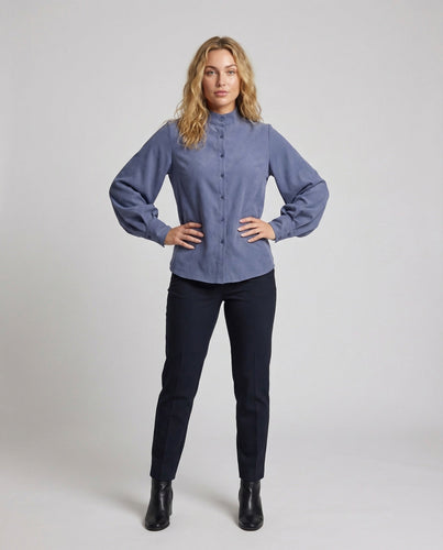 Women Flowing Shirt Blouse Balloon Sleeves Wide Cuffs