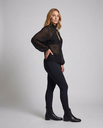 Women's semi-transparent mesh blouse