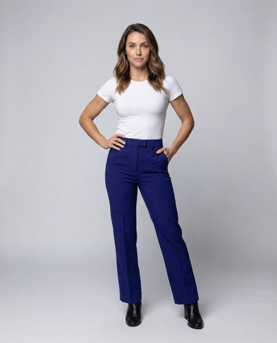 Women's classic high-waisted pleated trousers