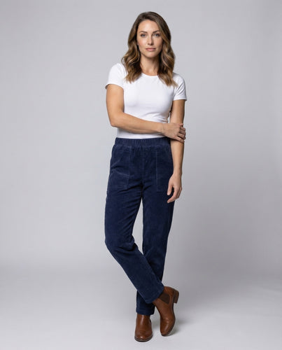 Women's high-waisted leisure pants with leg pockets