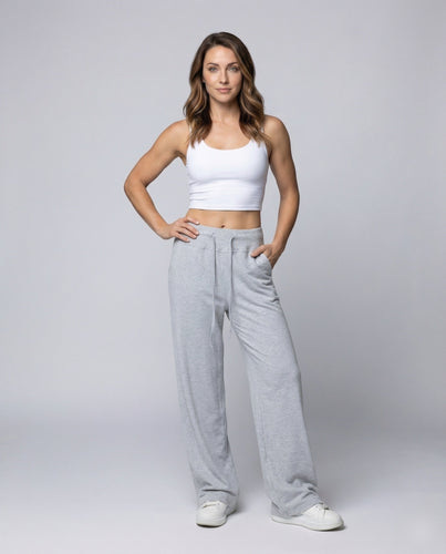Women's high-waisted jersey palazzo pants