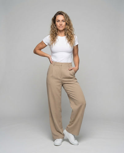 Women's high-cut tailored palazzo pants