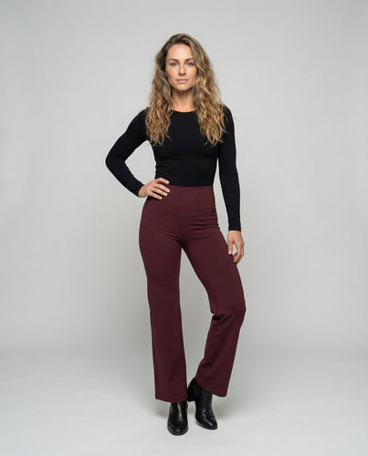 Ladies high-waisted stretch palazzo pants