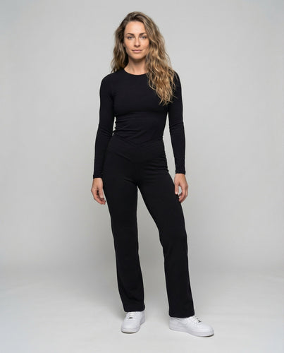 Women's high-cut V-waist lounge palazzo pants
