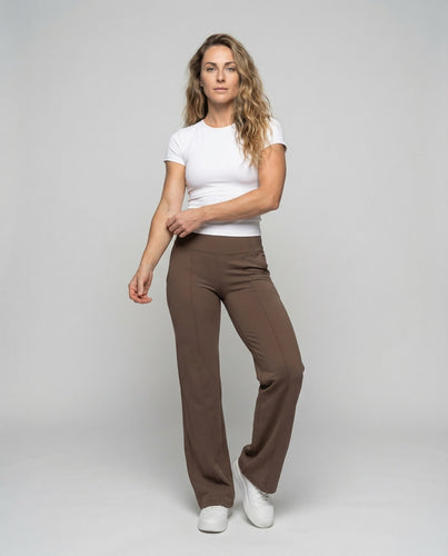 Ladies flowing high-cut jersey palazzo pants