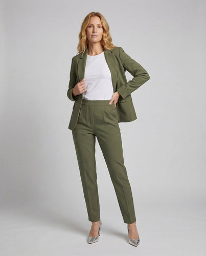 Women's high-waisted tapered business pants