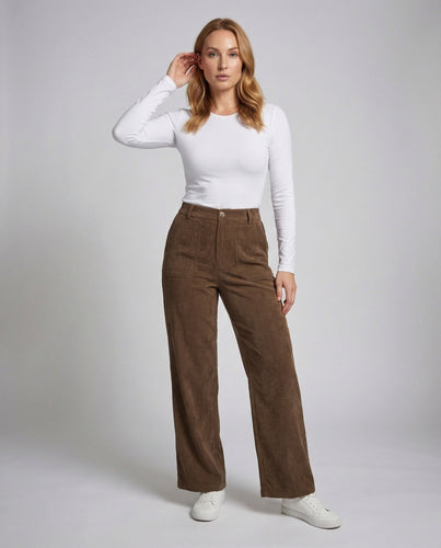 Women's ankle-length corduroy palazzo pants