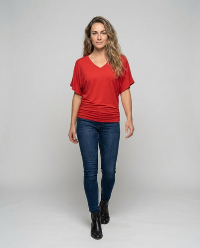 Women casual V-neck shirt.