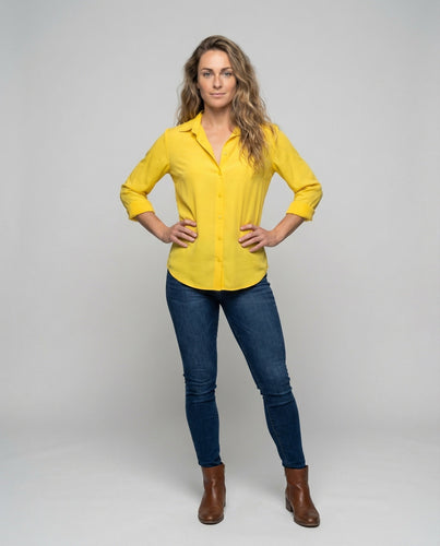 Women's lightweight shirt blouse with a loose fit.