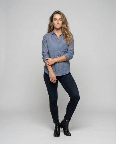 Women's lightweight linen gauze blouse.