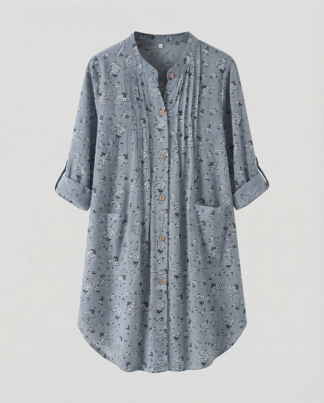 Women's lightweight linen-look tunic blouse.