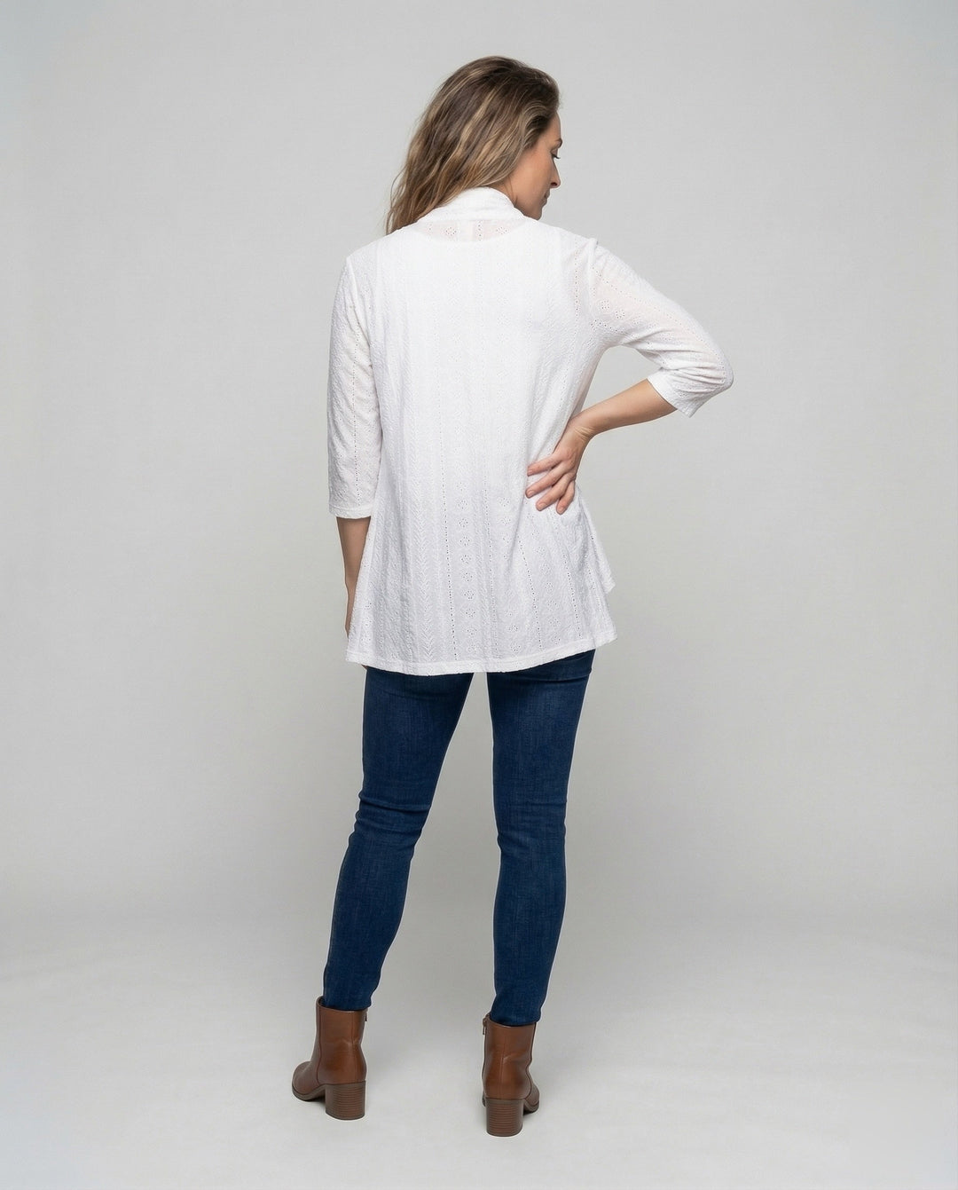 Women lightweight lace embroidery tunic jacket.