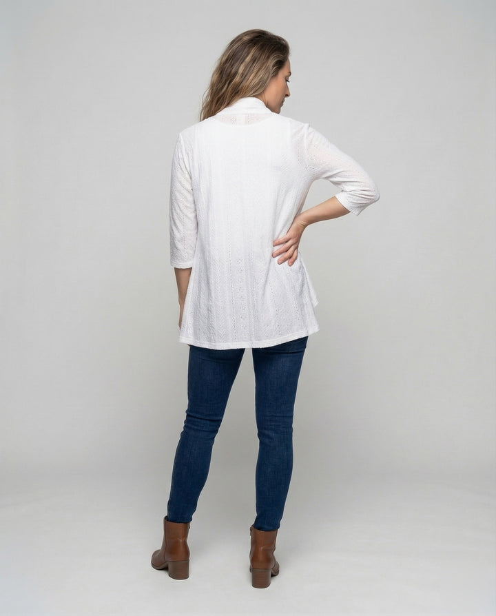 Women lightweight lace embroidery tunic jacket.