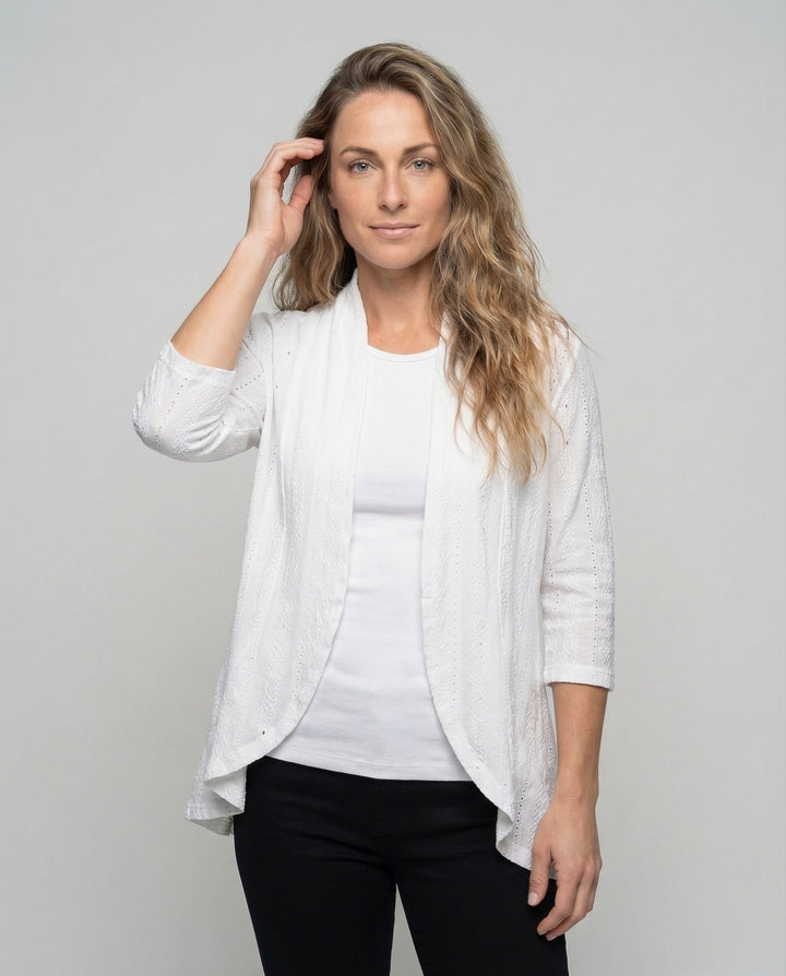 Women lightweight lace embroidery tunic jacket.