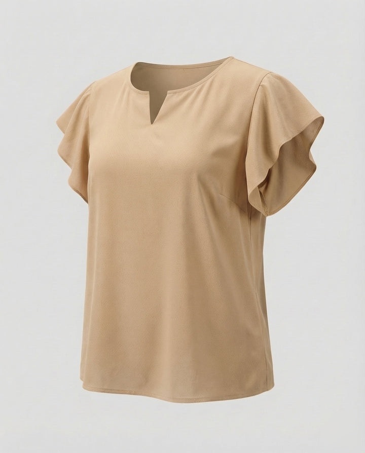 Women's lightweight textured cotton-linen blouse.