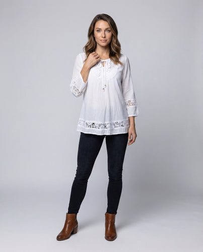 Women's Mesh Draped Top with Cascading V-Neck and Draped Sleeves.