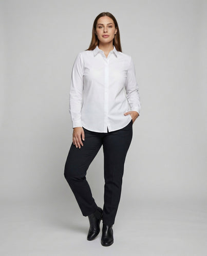Women's loosely cut poplin shirt blouse