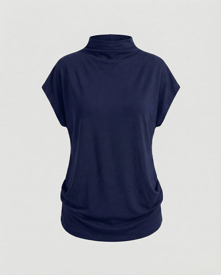 Women's loose-fitting turtleneck tunic