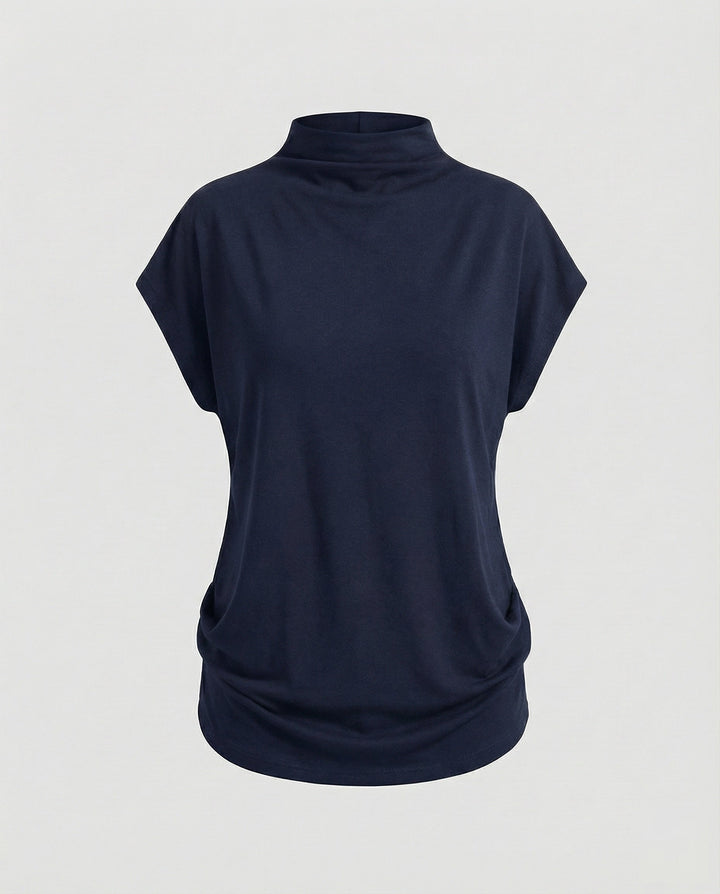 Women's loose-fitting turtleneck tunic