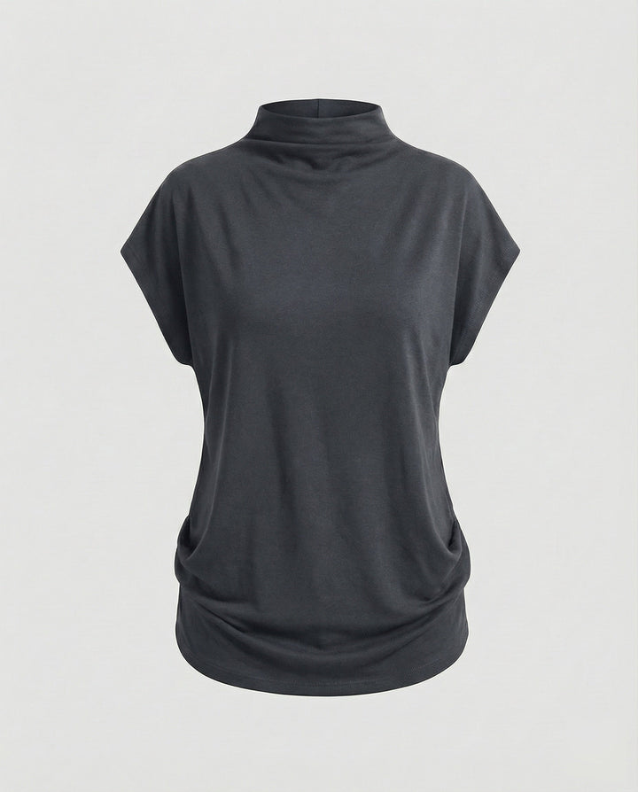 Women's loose-fitting turtleneck tunic