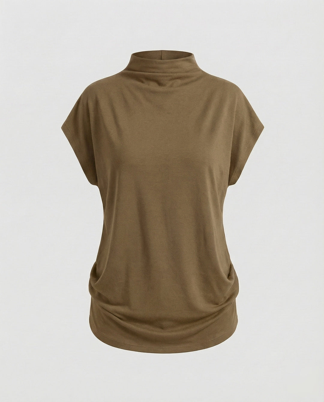 Women's loose-fitting turtleneck tunic