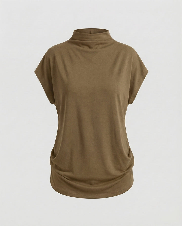 Women's loose-fitting turtleneck tunic