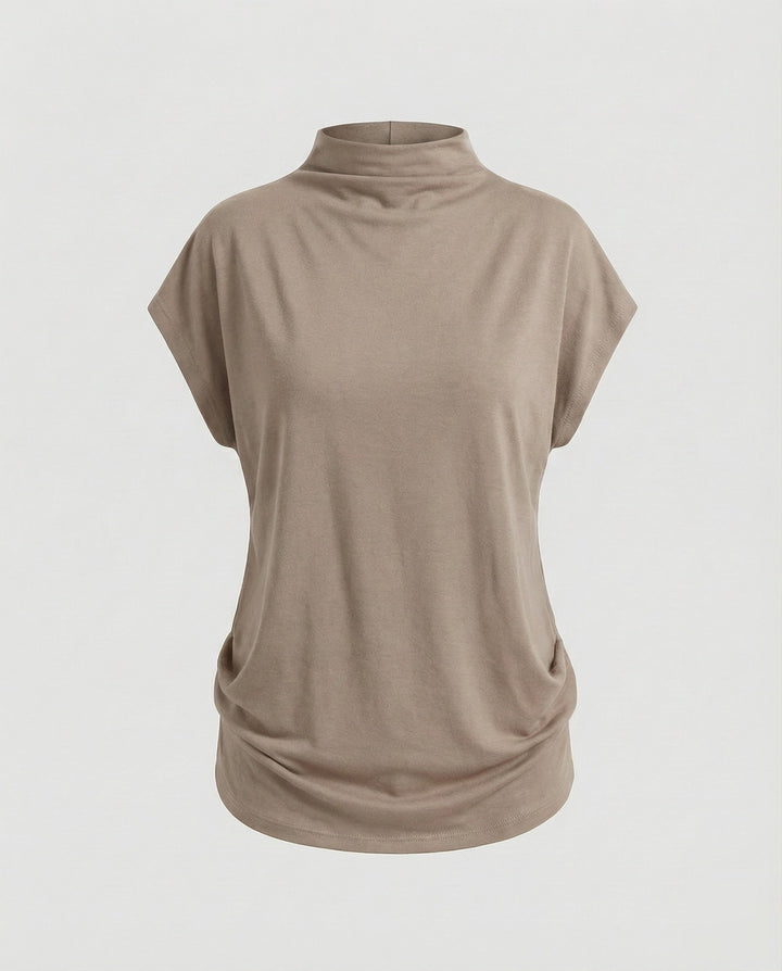 Women's loose-fitting turtleneck tunic