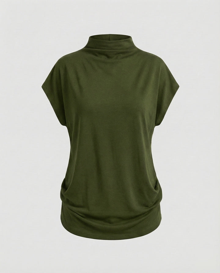 Women's loose-fitting turtleneck tunic