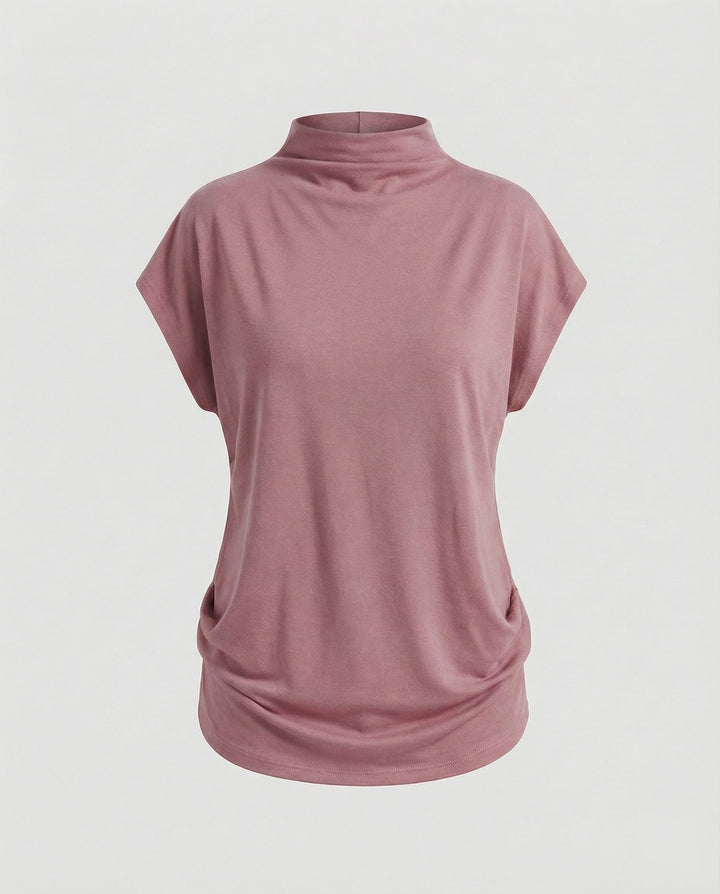Women's loose-fitting turtleneck tunic