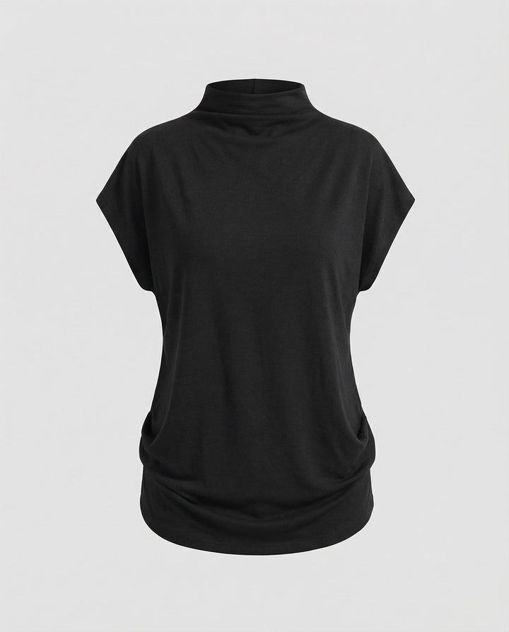 Women's loose-fitting turtleneck tunic