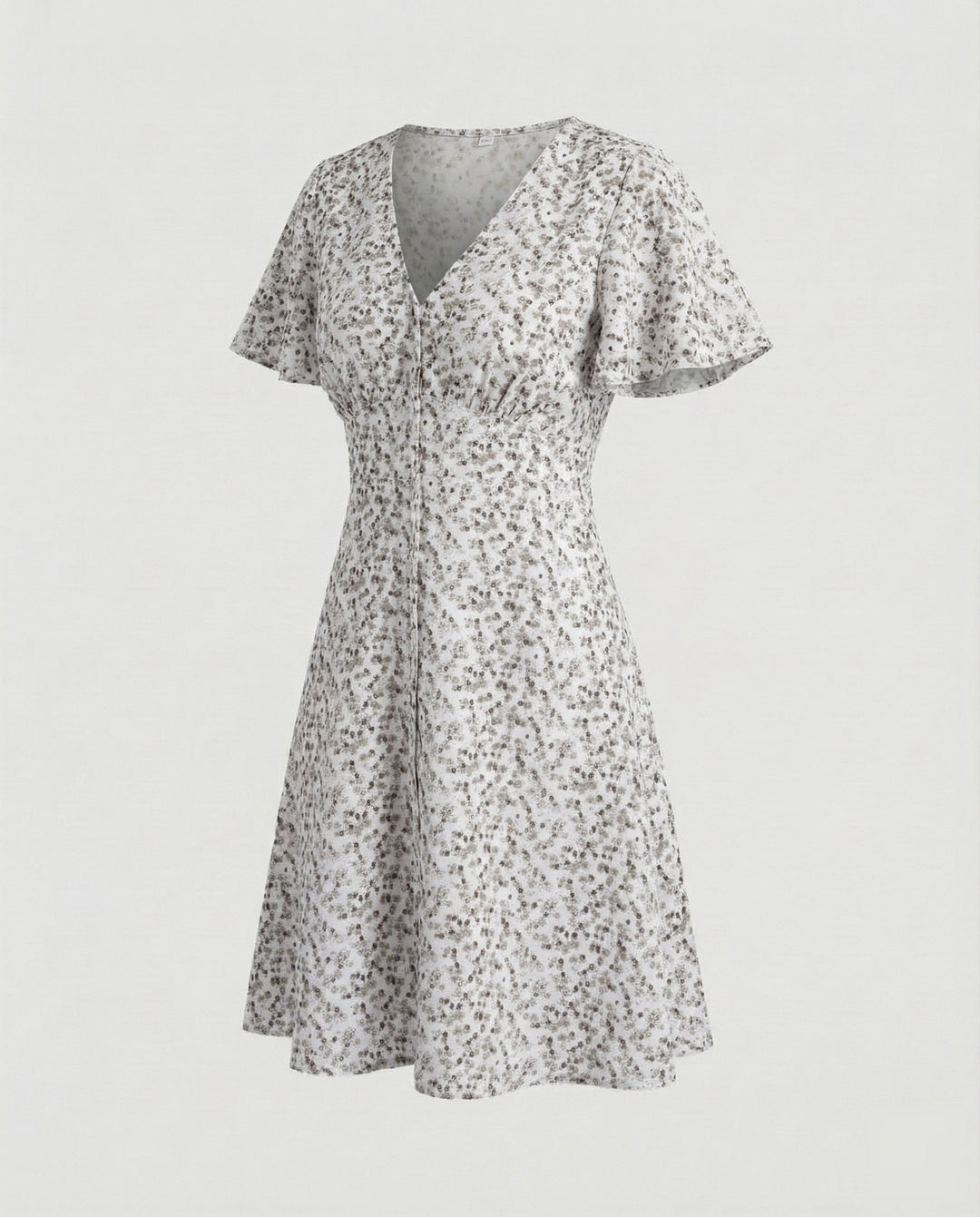 Women's Wrap Mini Dress with Flutter Sleeves