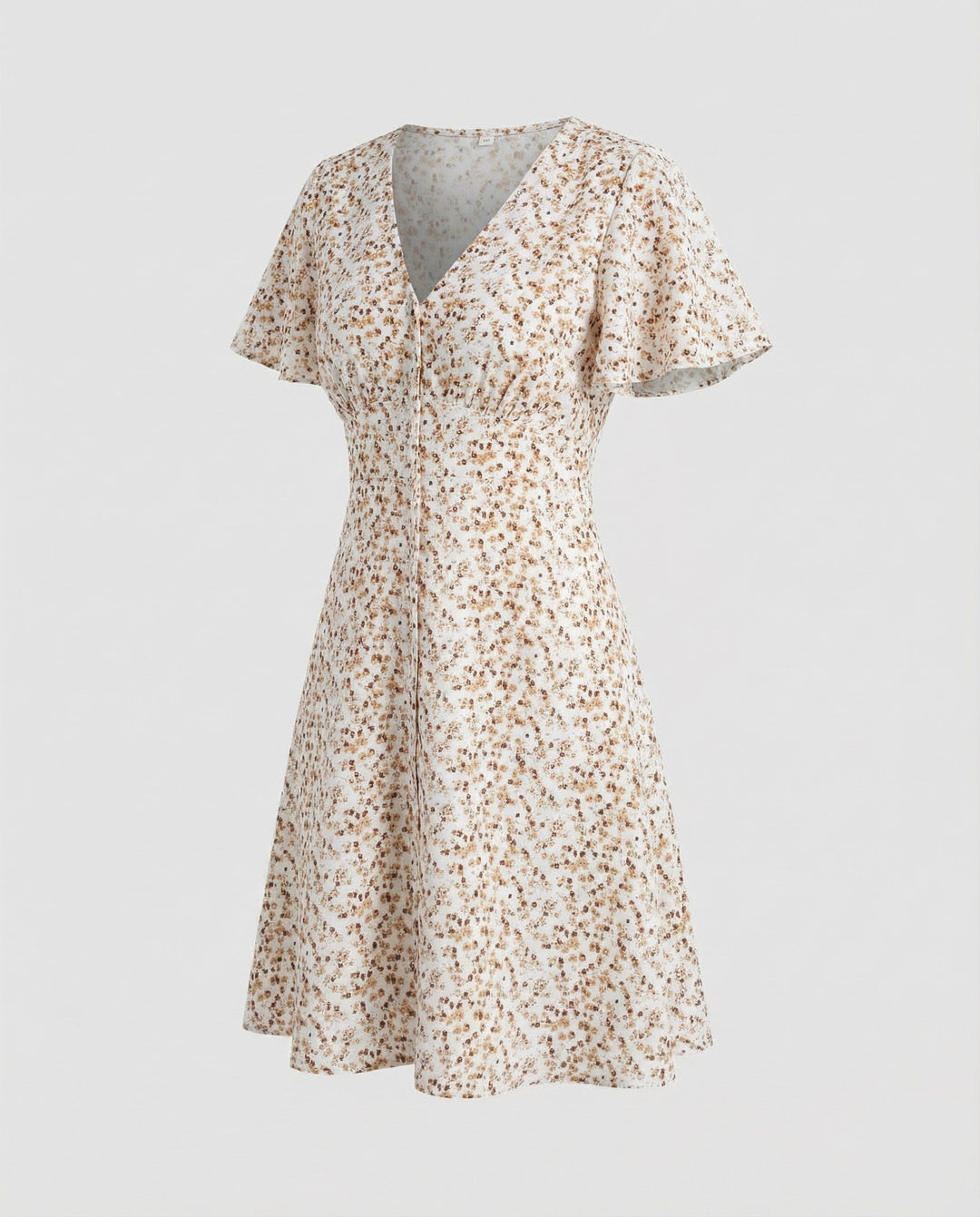 Women's Wrap Mini Dress with Flutter Sleeves