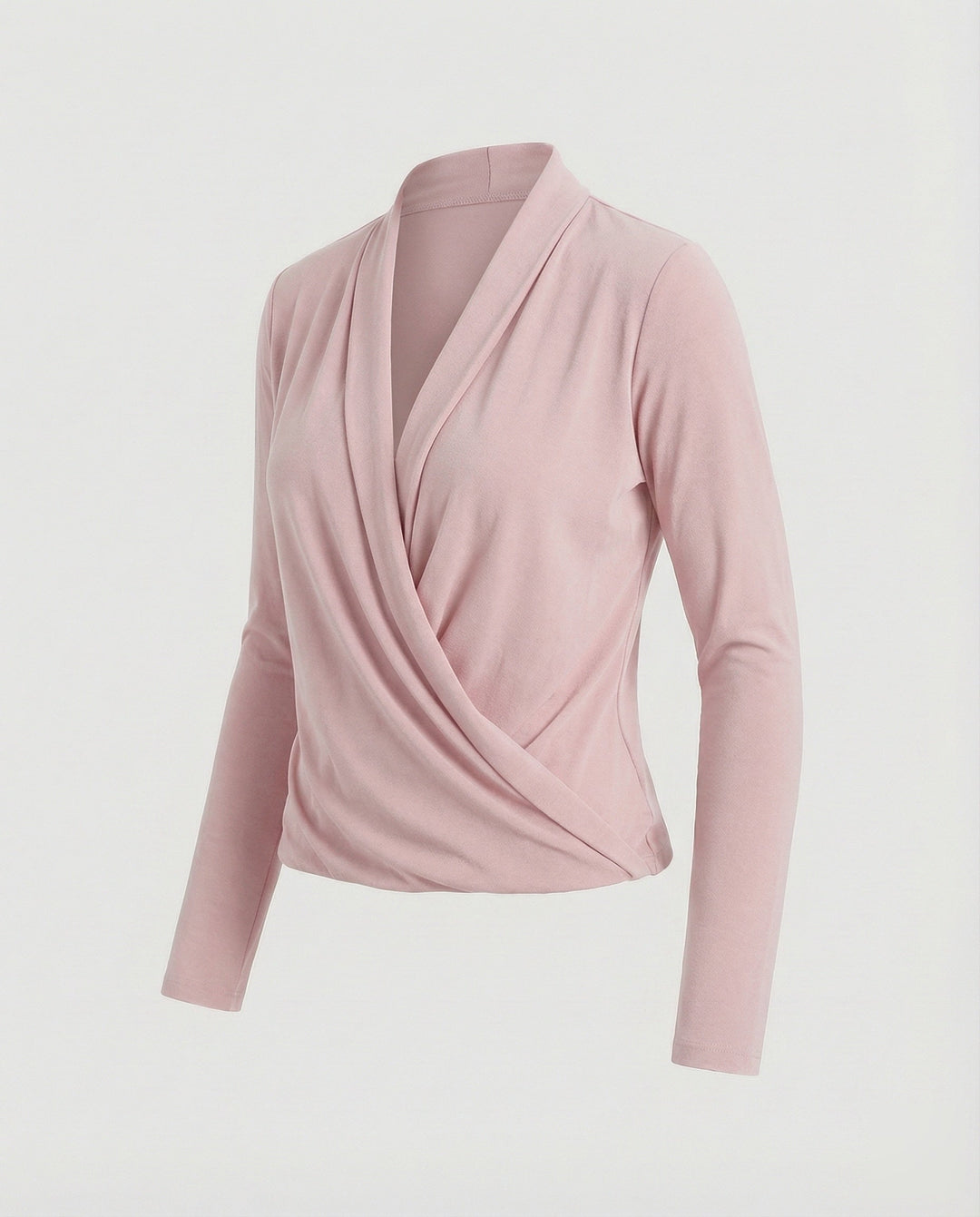 Women’s wrap blouse with waterfall draping